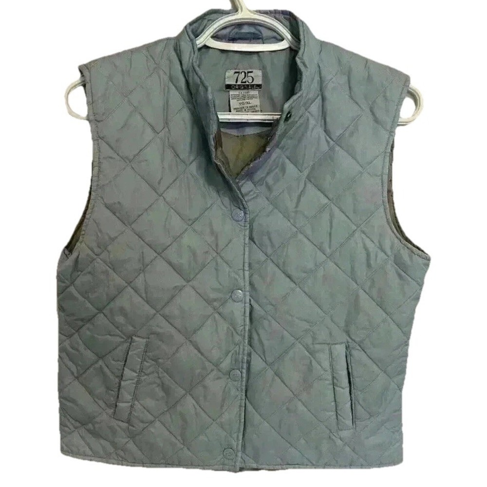 Vintage 725 Original Light Blue Quilted Vest XL Coastal Granddaughter